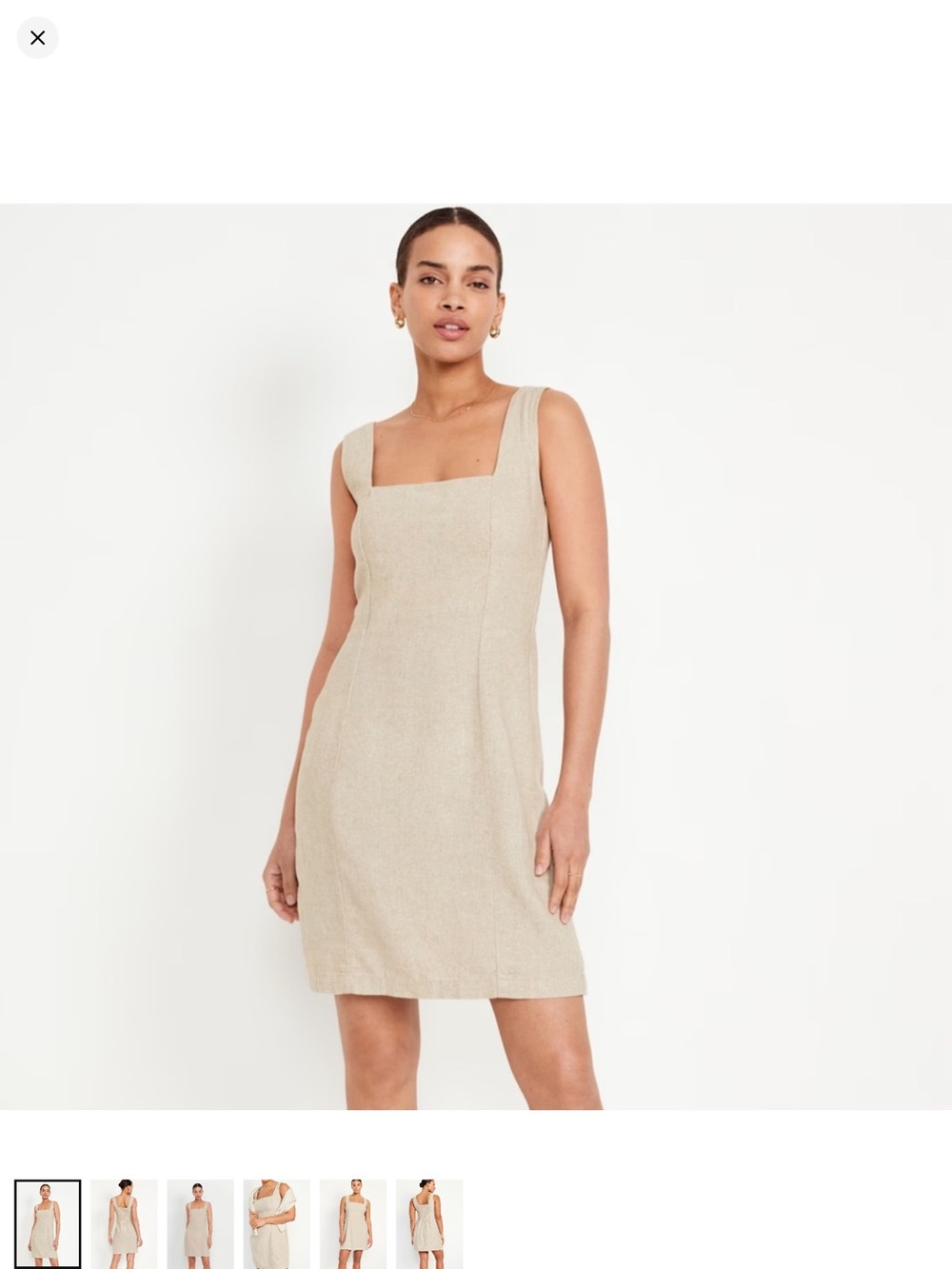 Old Navy Linen Square Neck Wide Strap Dress EUC-Large